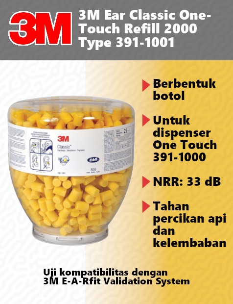 3M Ear Classic One-Touch Refill 2000 Type 391-1001